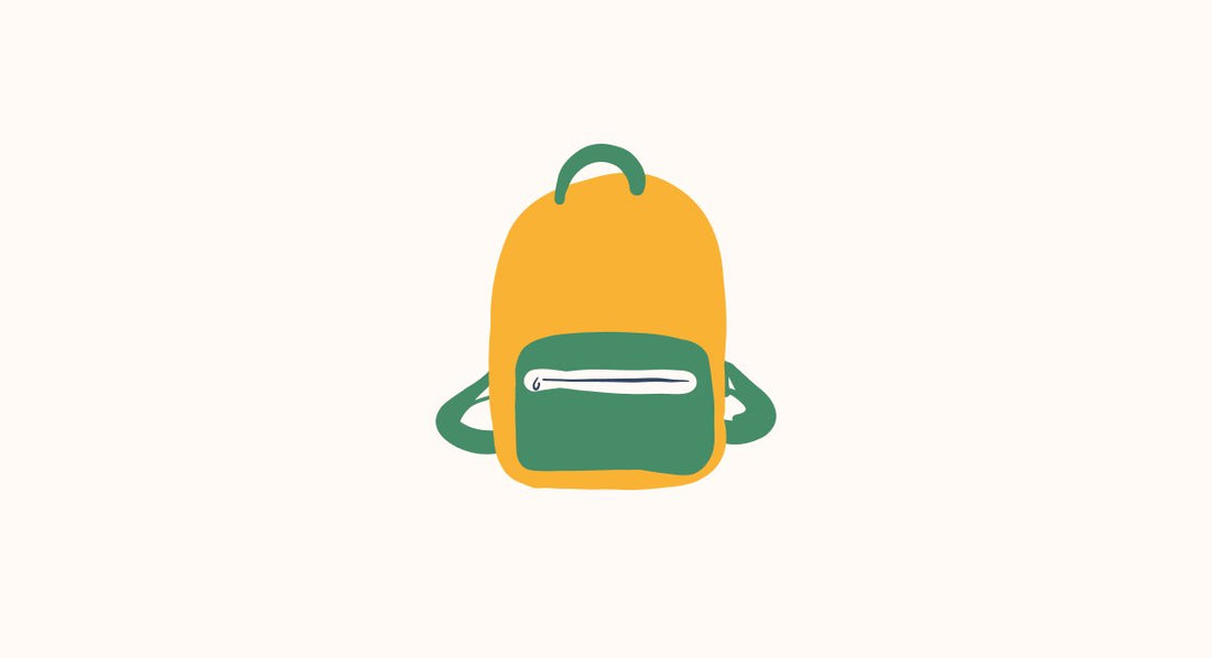 a green and yellow backpack