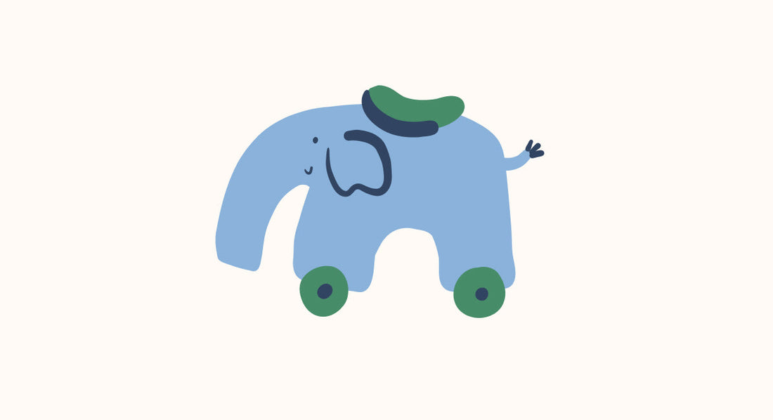 blue elephant ride-on toy