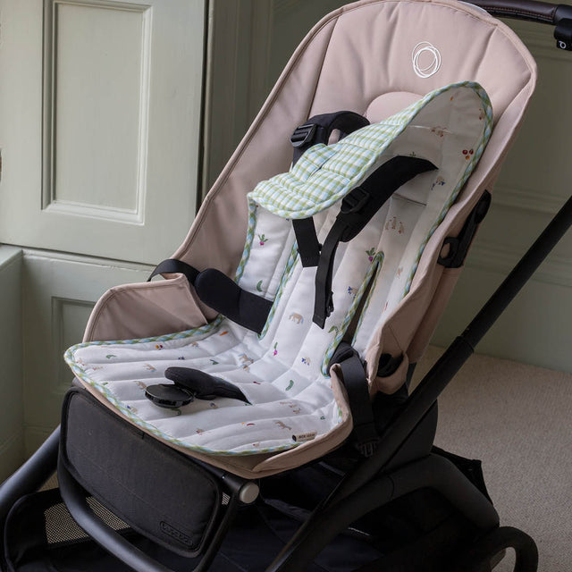 Avery Row Pram Liner - Little Farm / Greenhouse Gingham