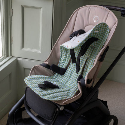 Avery Row Pram Liner - Little Farm / Greenhouse Gingham