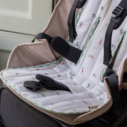 Avery Row Pram Liner - Little Farm / Greenhouse Gingham
