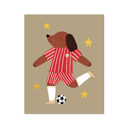 Kid of the Village Footie Pup Fine Art Print - Red Stripe
