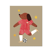 Kid of the Village Footie Pup Fine Art Print - Red Stripe