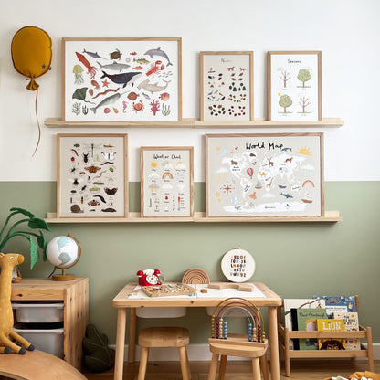 Kid of the Village Weather Chart Fine Art Print - Stone