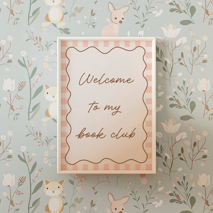 Autumns Corner Welcome To My Book Club - Checkerboard
