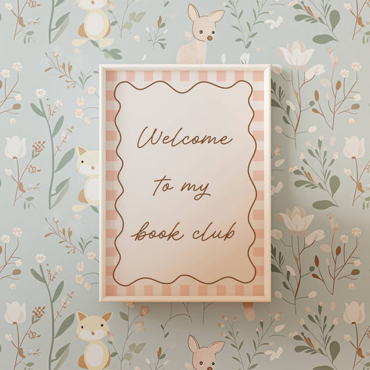 Autumns Corner Welcome To My Book Club - Checkerboard
