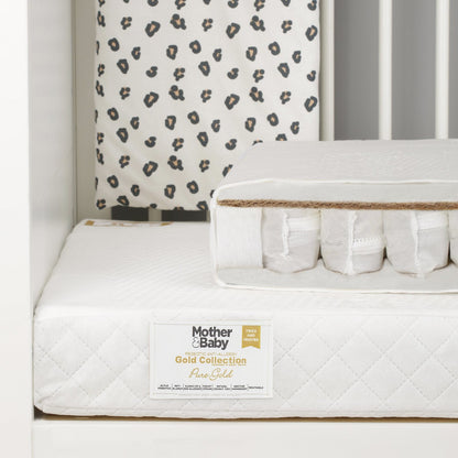 CuddleCo Mother&Baby Pure Gold Anti-Allergy Coir Pocket Sprung Cot bed Mattress 140 x 70cm