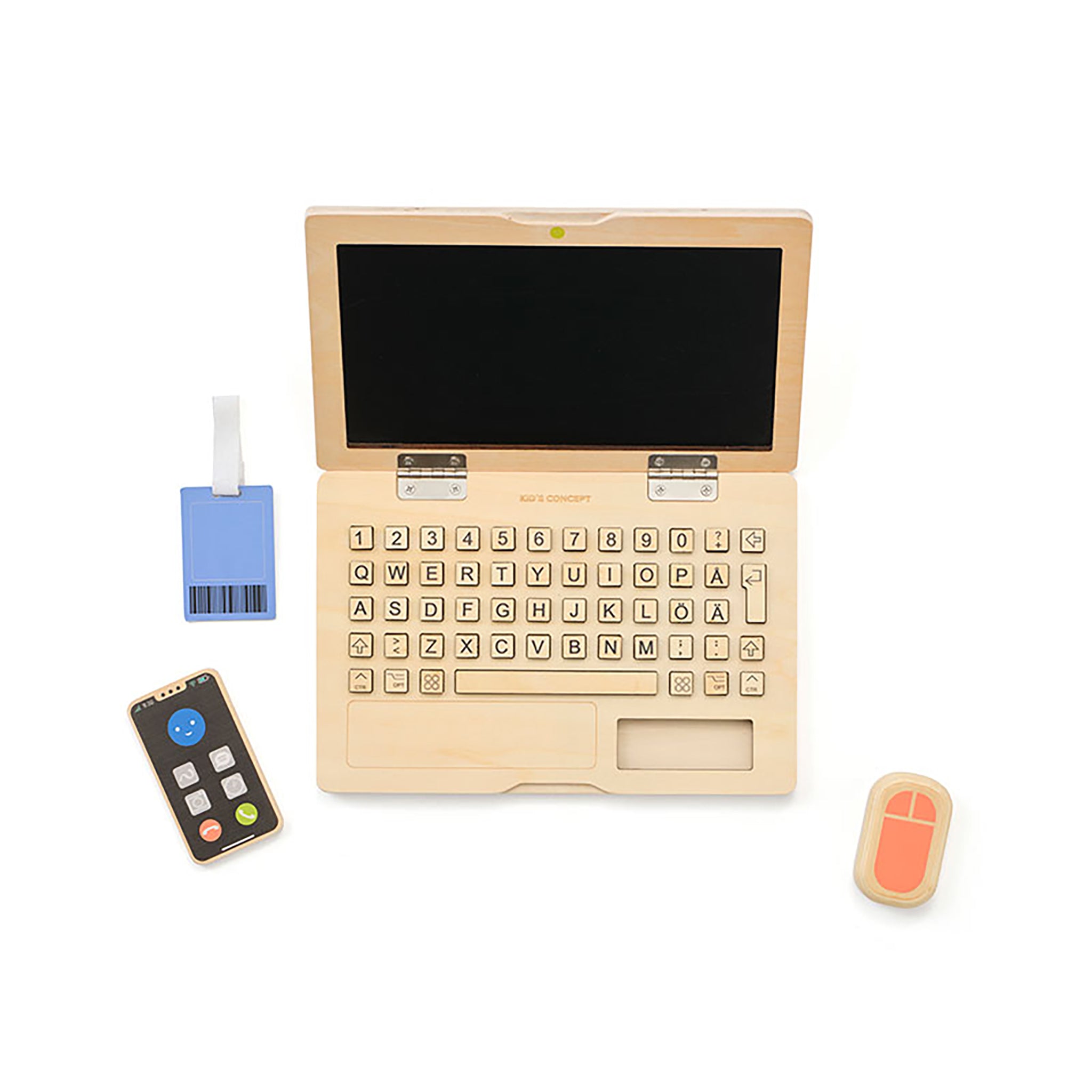 のとパソコン Kids Concept Wooden Computer Play Set | Scandiborn