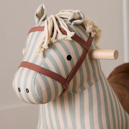Kids Concept Rocking Horse - Blue Stripe close up