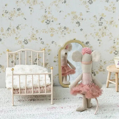 Maileg Vintage Metal Mouse Bed - Rose - 11-2118-00