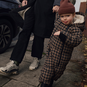 Toastie Quilted Snowsuit - Toffee Houndstooth