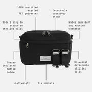 Finnson Frida Eco Stroller Organiser With Stroller Clips - Leopard