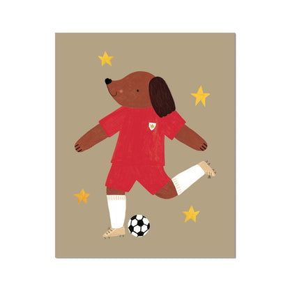 Kid of the Village Footie Pup Fine Art Print - Red