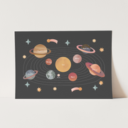 Kid of the Village Solar System Fine Art Print - Black