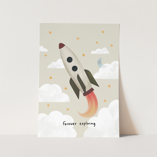 Kid of the Village Forever Exploring Fine Art Print - Stone