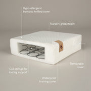 CuddleCo Harmony Hypoallergenic Bamboo Sprung Cot Bed Mattress 140 x 70cm