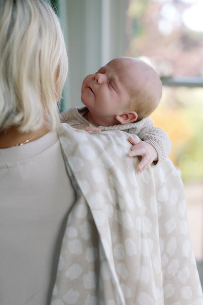 Ralphie Bear Large Muslin Swaddle - Scallop