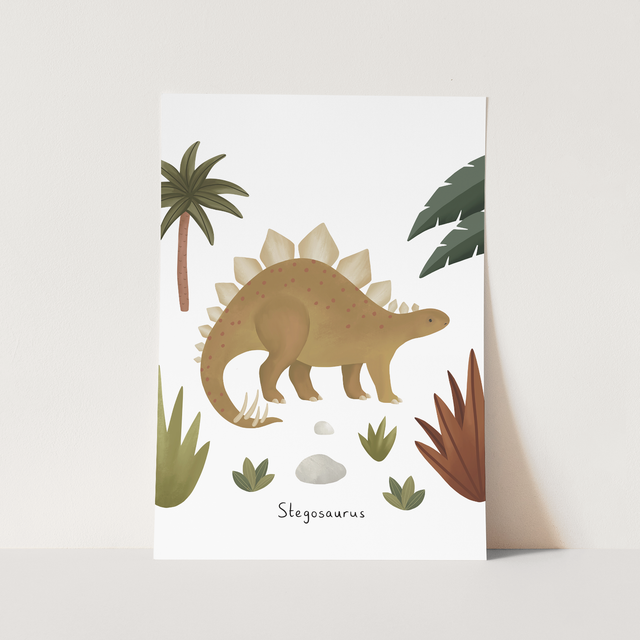 Kid of the Village Stegosaurus Fine Art Print