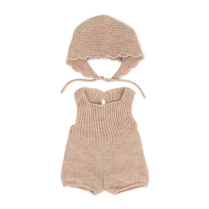 Miniland Beige Knitted Romper Dolls Outfit for 38cm doll