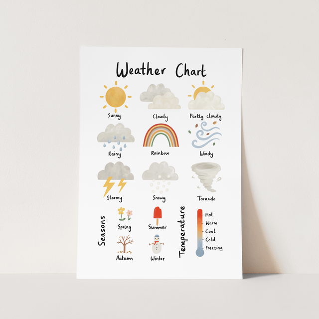 Kid of the Village Weather Chart Fine Art Print - White