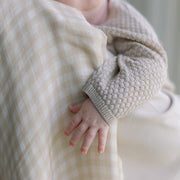 Ralphie Bear Large Muslin Swaddle - Gingham Beige