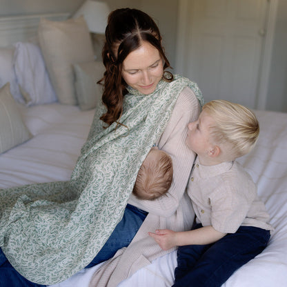 Ralphie Bear Large Muslin Swaddle - Willow