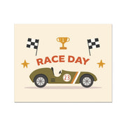 Kid of the Village Race Day Fine Art Print - Green