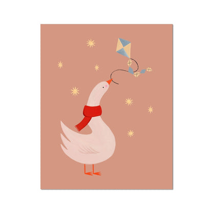Kid of the Village Fly a Kite Duck Fine Art Print