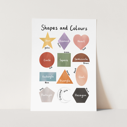 Kid of the Village Shapes and Colours Fine Art Print - White