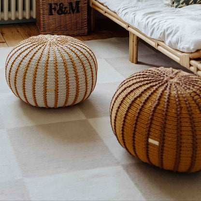 Zuri House Knitted Pouffe Ziggy - Cinnamon