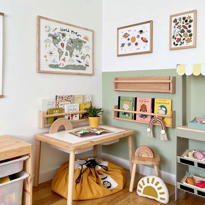 Kid Of The Village World Map Fine Art Print - Green