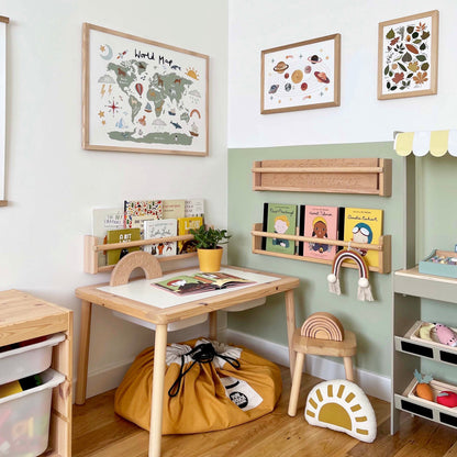 Kid of the Village World Map Fine Art Print - White