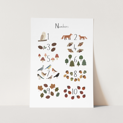 Kid of the Village Woodland Numbers Fine Art Print - White