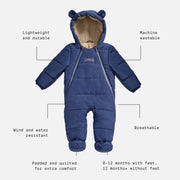Finnson Anders Eco Snowsuit - Navy (With Feet)
