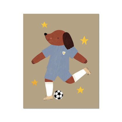 Kid of the Village Footie Pup Fine Art Print - Blue