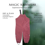Toastie Fully Waterproof Dungarees - Soft Pink Magic Print