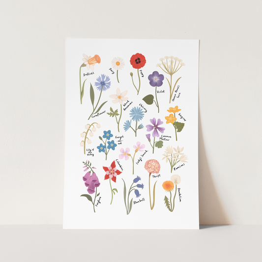 Kid Of The Village Wildflowers Fine Art Print