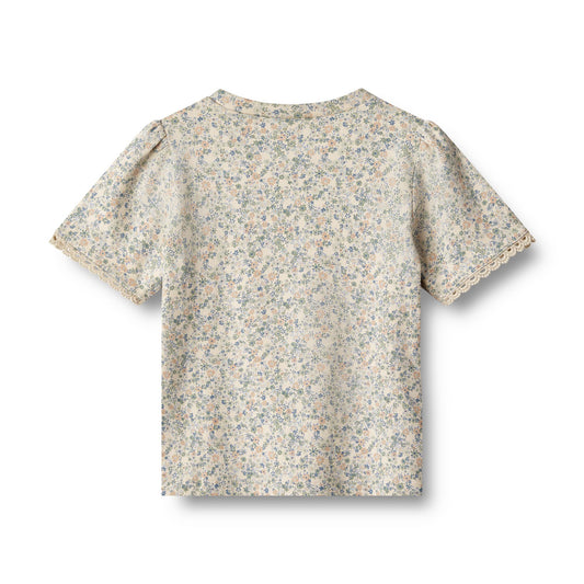 Wheat Iris Short Sleeve T-Shirt  - Sand Shell Mini Flowers