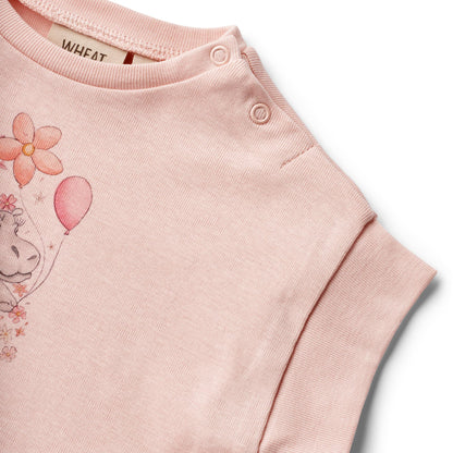 Wheat Baby Lulu Short Sleeve T-Shirt - Rose Ballet