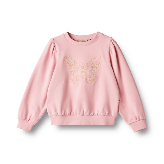 Wheat Sweatshirt Vega  Embroidery - Sugar Rose