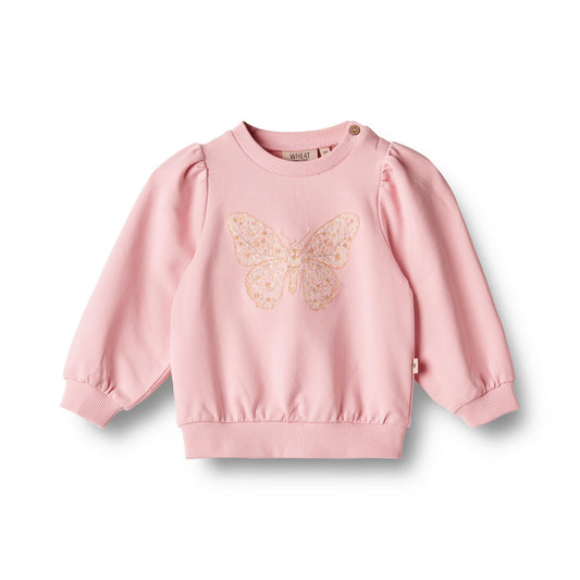 Wheat Baby Sweatshirt Vega  Embroidery - Sugar Rose
