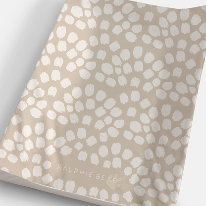 Scallop Anti Roll Wedge Baby Changing Mat - Neutral Beige
