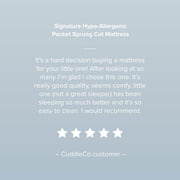 CuddleCo Signature Hypoallergenic Bamboo Pocket Sprung Cot Mattress 120 x 60cm
