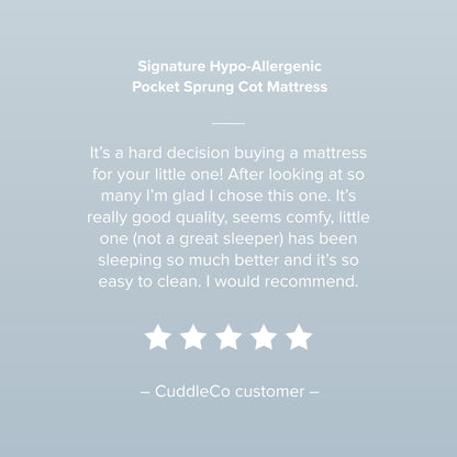 CuddleCo Signature Hypoallergenic Bamboo Pocket Sprung Cot Mattress 120 x 60cm