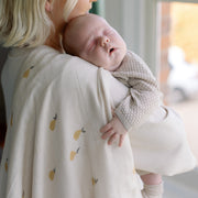 Ralphie Bear Large Muslin Swaddle - Pears