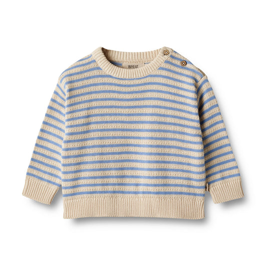 Wheat Knit Pullover Chris - Azure Stripe