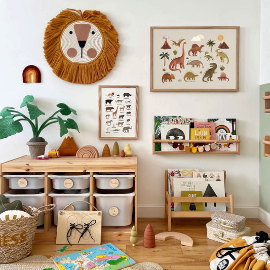 Kid Of The Village Dinosaurs Fine Art Print - Stone