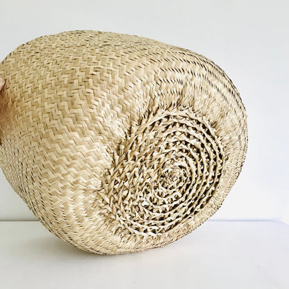 bottom of handwoven seagrass basket