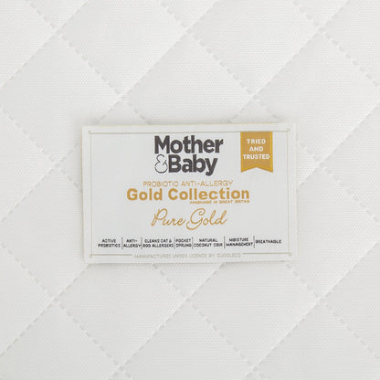 CuddleCo Mother&Baby Pure Gold Anti-Allergy Coir Pocket Sprung Cot bed Mattress 140 x 70cm