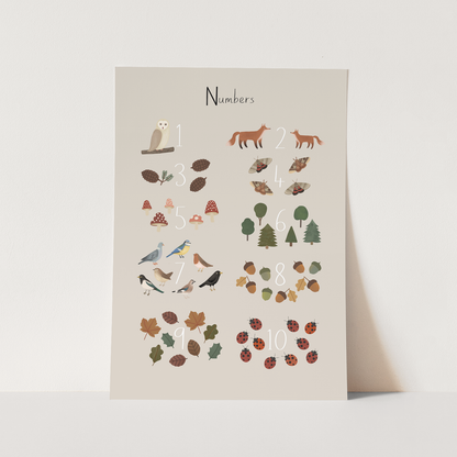 Kid of the Village Woodland Numbers Fine Art Print - Stone